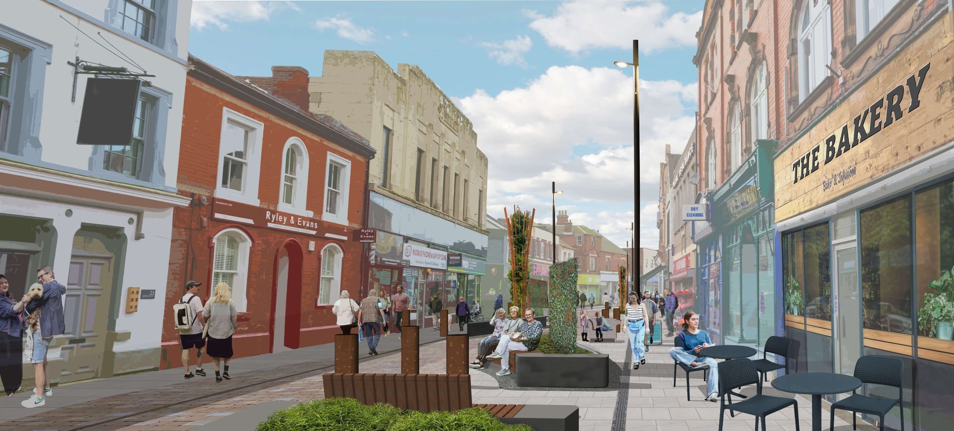 Long Eaton town centre urban regeneration and active travel visual masterplan